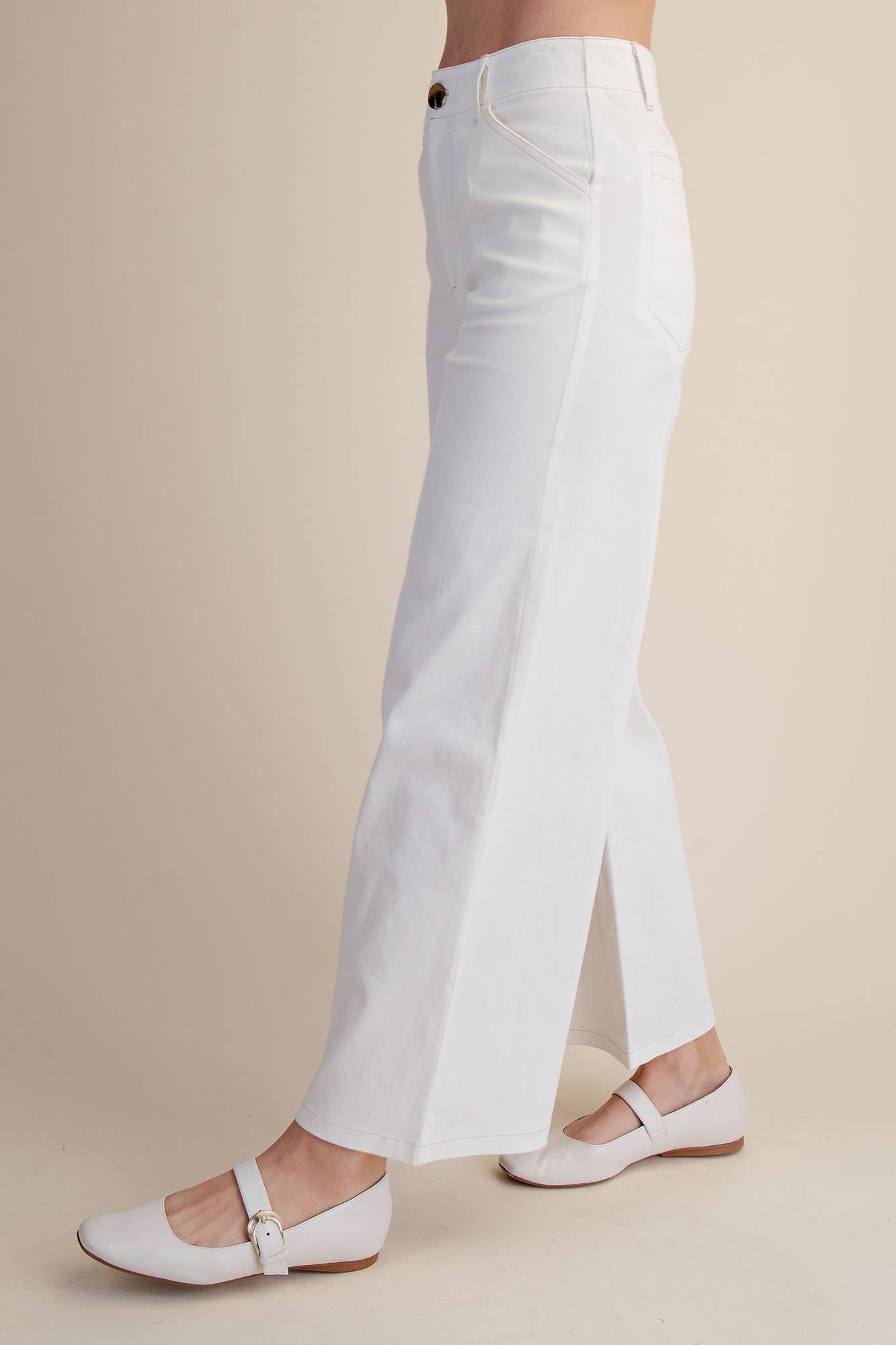 Pants High Rise Stitch Seamed Crop With Pockets Modest Fashion Faith Based