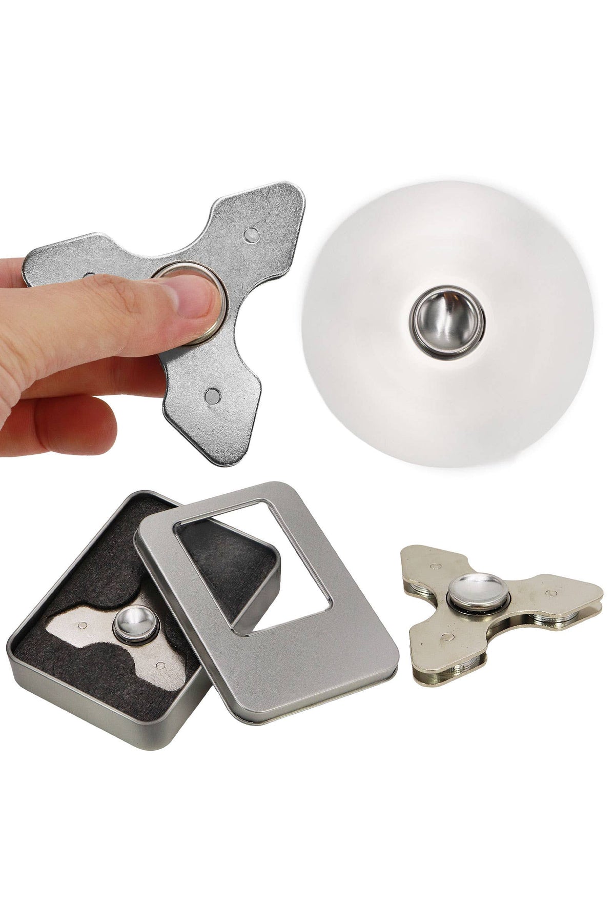 Tri-point Metal Triple Bearing Fidget Spinner