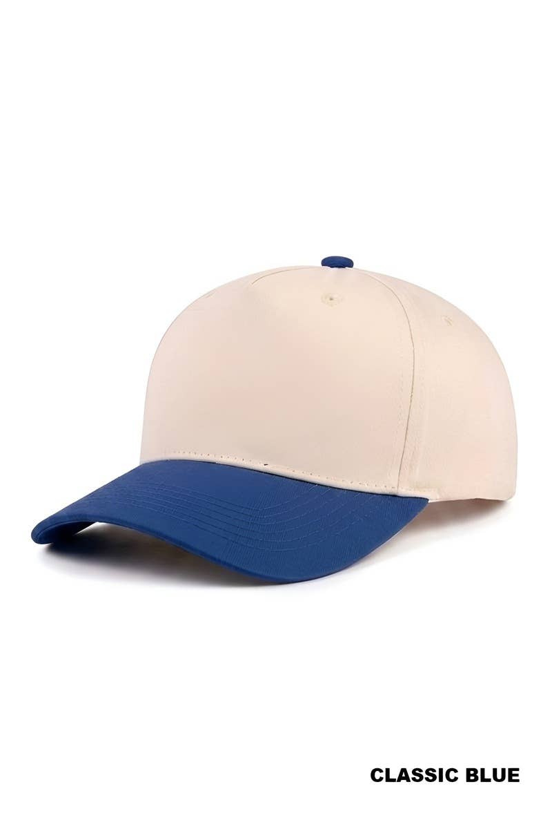 Canvas Cotton Cap Modest Fashion Two Tone Design Adjustable Strap