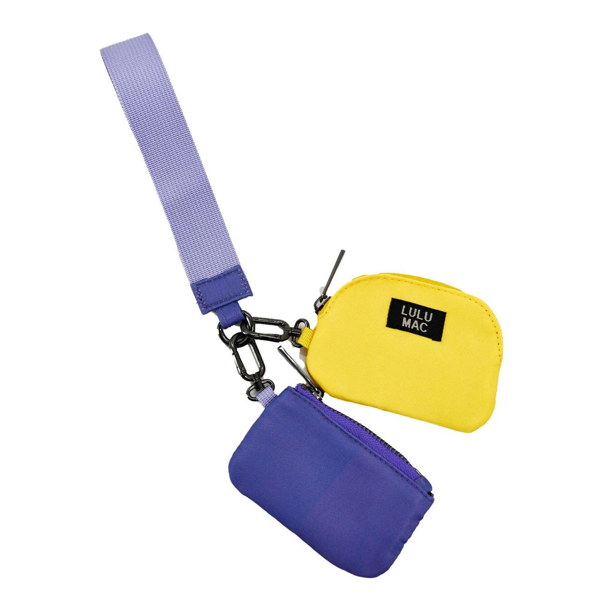 DP-8162 Purple/Yellow Lulu Mac Double Pouch Wristlets - The Sensory