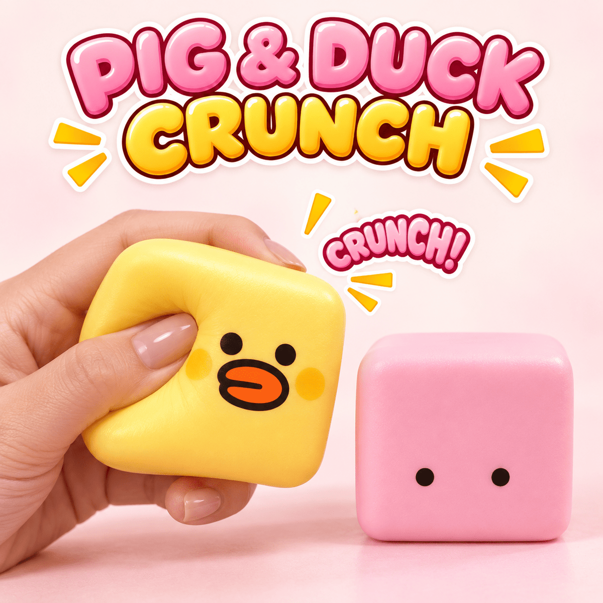Pig or Duck Crunch ASMR Squishy Cubes - The Sensory