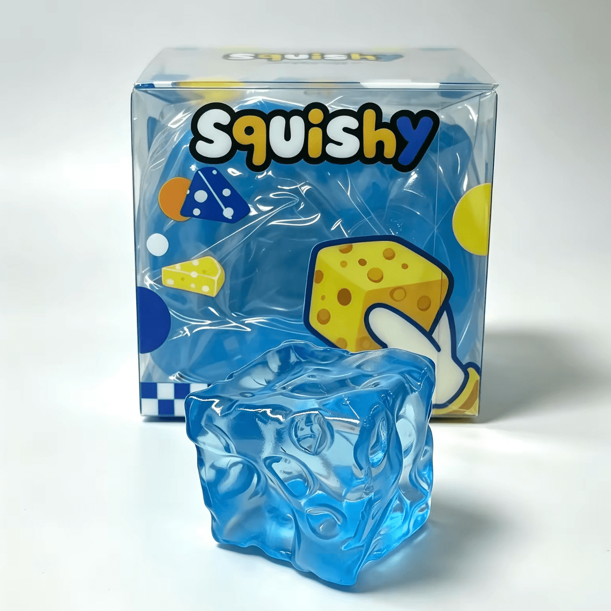 Clear Blue Vaseline Cheese Squishy | Super Soft ASMR Sensory Toy | 7.5mm - The Sensory