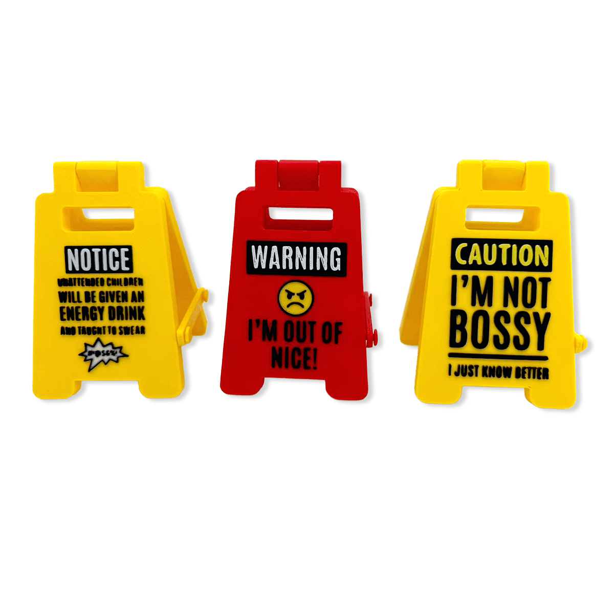 Standing 4.75" 3D Mood Caution Sign Assortment - 12/Display - The Sensory