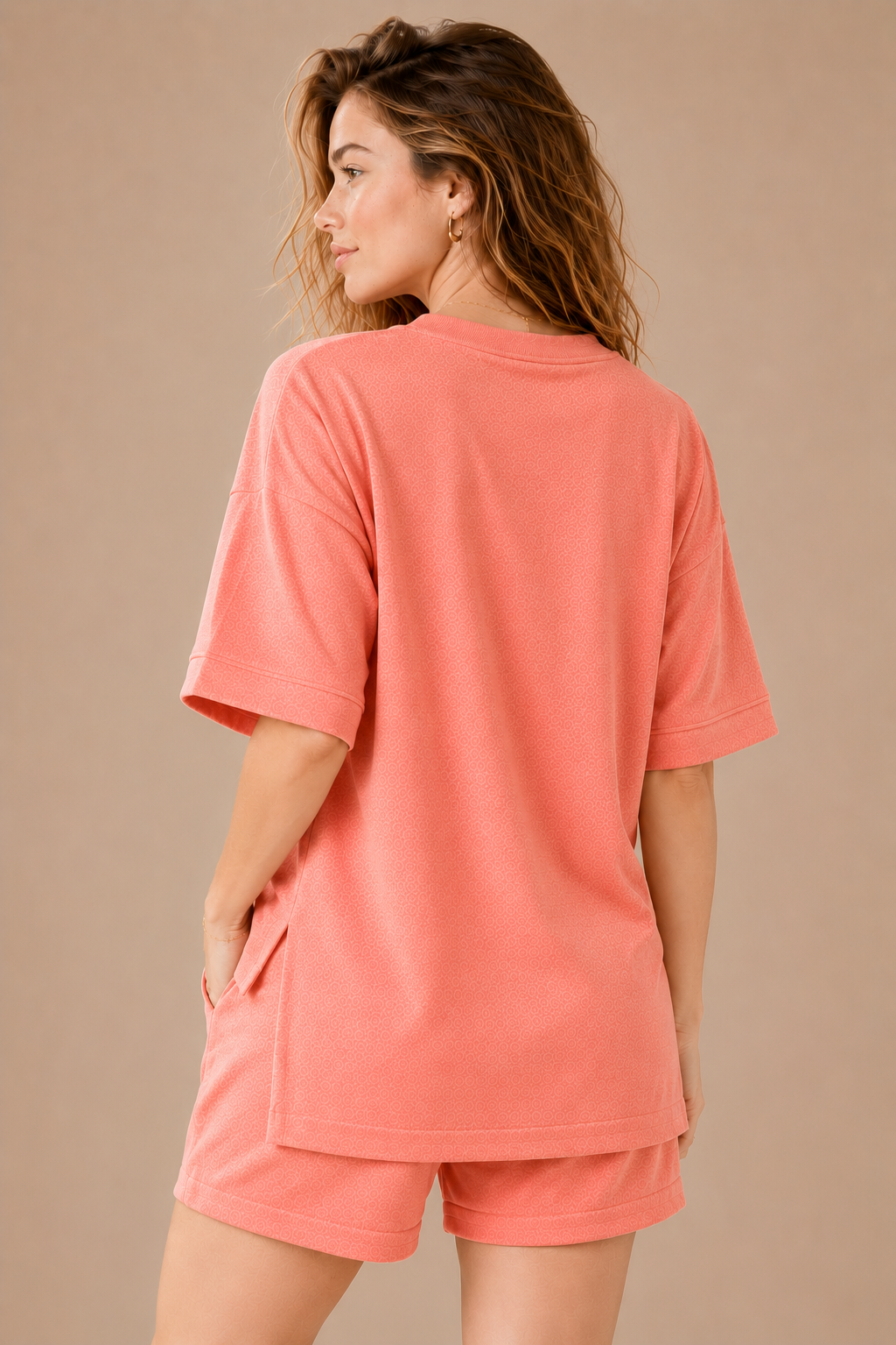 Couch Couture European French Terry V Neck Top And Shorts Set