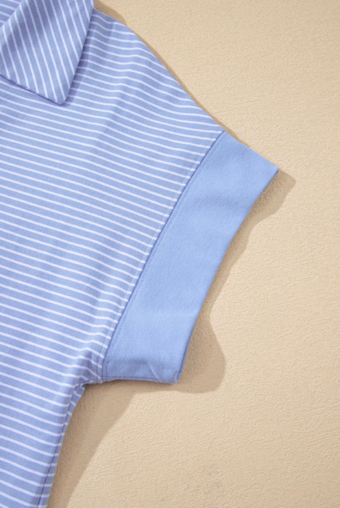 Two Piece Set The Sensory Modest Boxy Top Elastic Shorts Blue Harbor Stripe