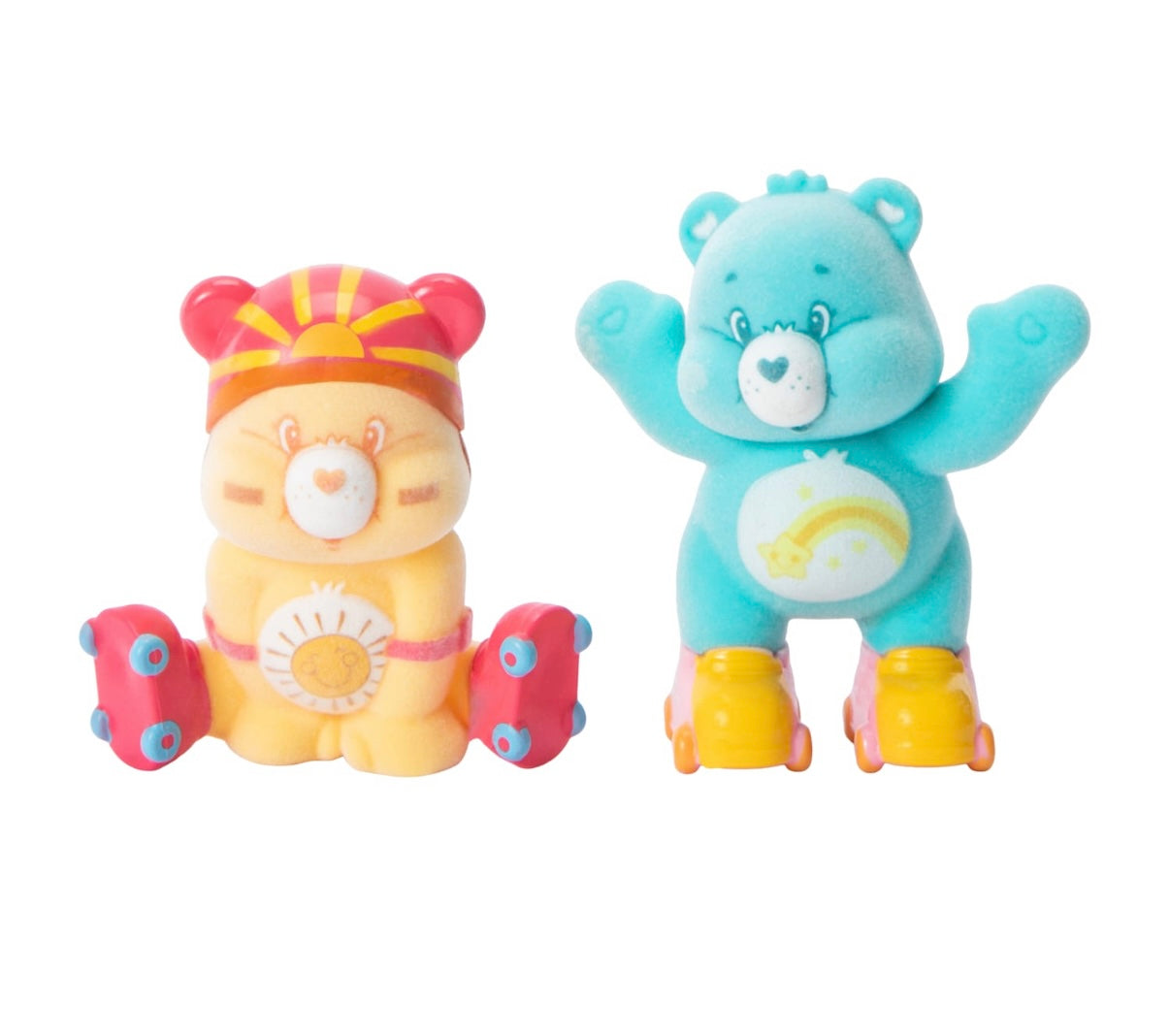 Care Bears 2pc Flocked Figures | Funshine Bear & Wish Bear