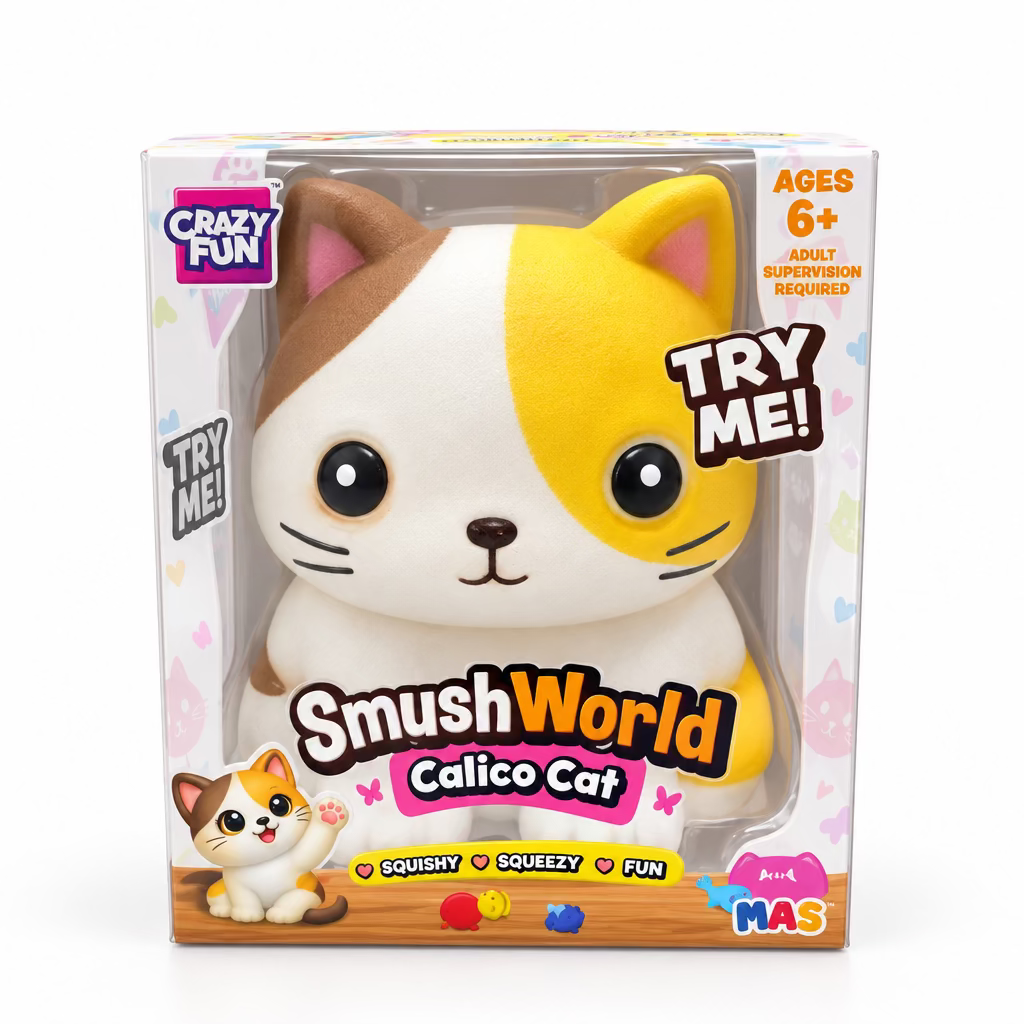 RMS Crazy Fun SmushWorld Calico Cat | Jumbo Squishy