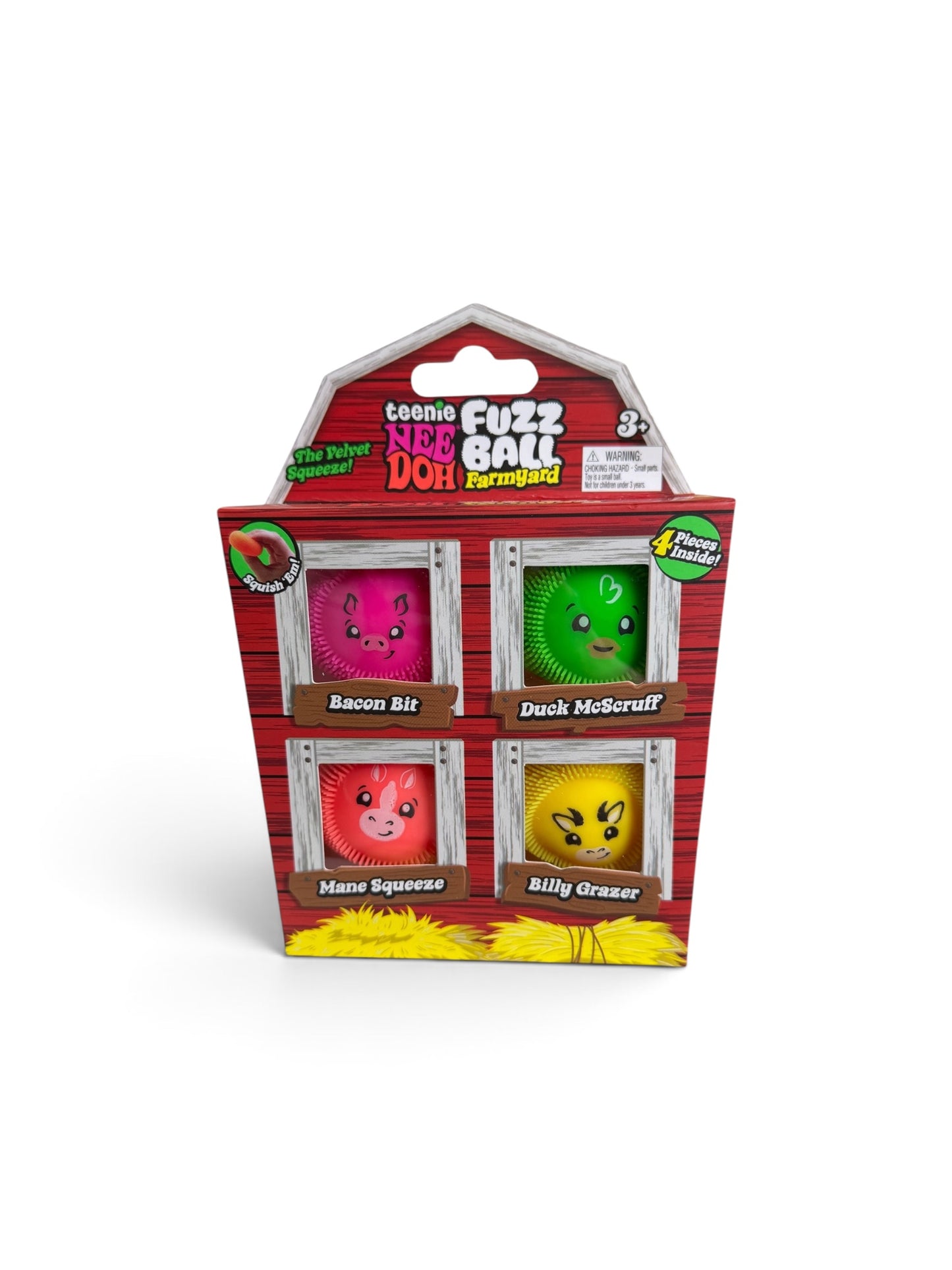 Teenie NeeDoh FuzzBall Barnyard 4pk| Authentic