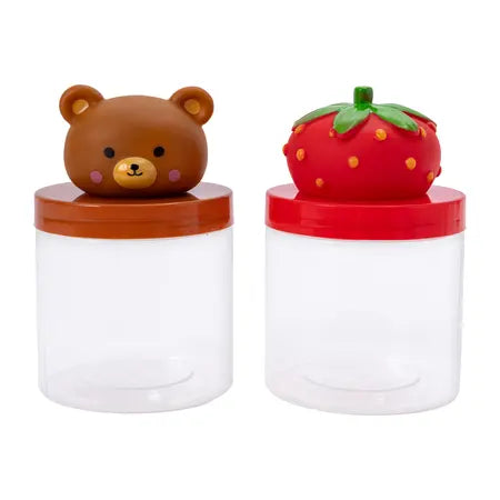 2pk Slime Containers Strawberry & Bear | Mad About Slime