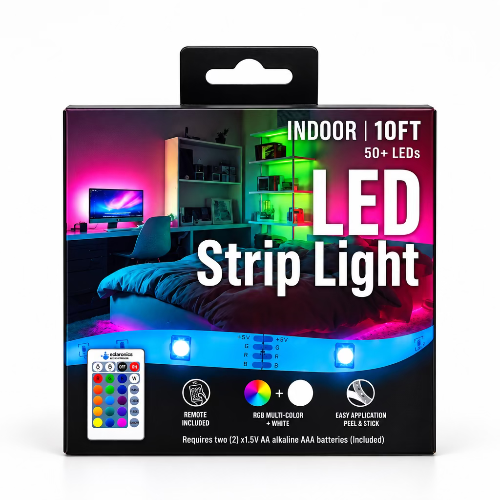 10 ft LED Strip Light with Remote | Color-Changing Room Light