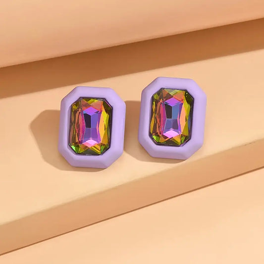Hexagon Gem Earrings