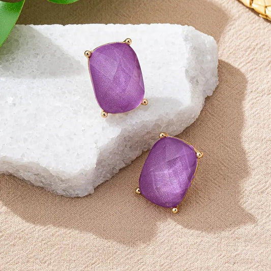 Purple Gem Style Earrings - The Sensory