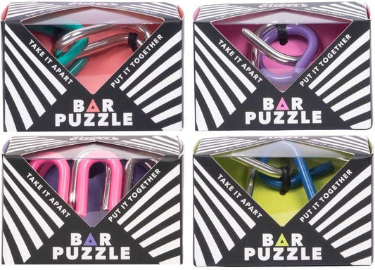 Metal bar puzzle take apart brain teaser