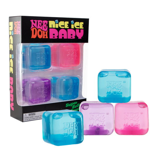 Nice Ice Baby four pack of mini ice cube squishies, NeeDoh style inspired - The Sensory