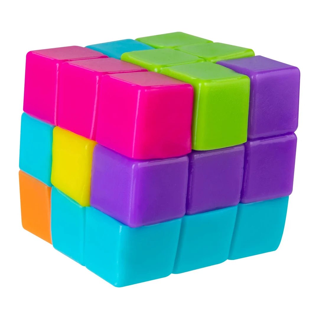 Pixel cube squishy build-and-squish sensory toy