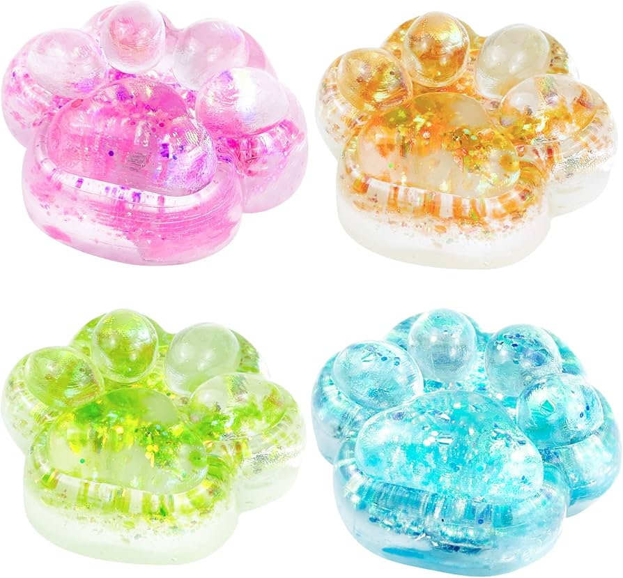 Glitter sugar pet paw squishy with sparkly finish