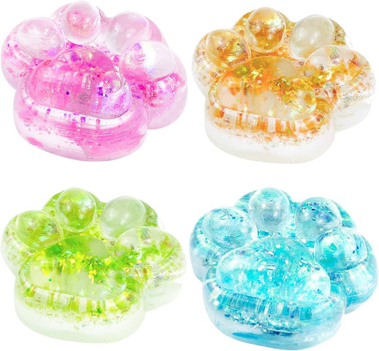Glitter sugar pet paw squishy with sparkly finish
