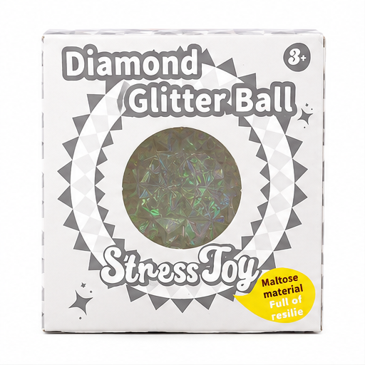 Diamond Glitter Stress Ball | Clear Maltose Squishy Fidget Toy