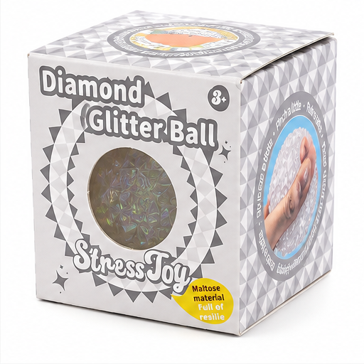 Diamond Glitter Stress Ball | Clear Maltose Squishy Fidget Toy