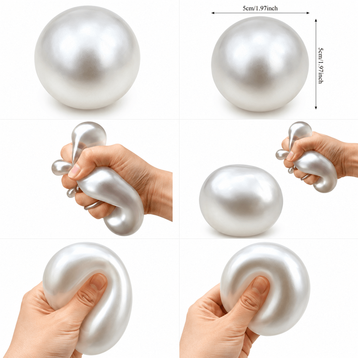 Pearl Coconut Oil Stress Ball | Soft Sensory Squishy Fidget Toy for ASMR & Stress Relief - The Sensory
