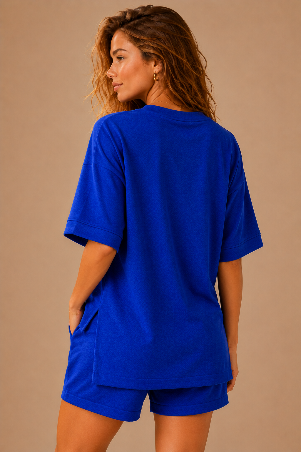 Couch Couture European French Terry V Neck Top And Shorts Set