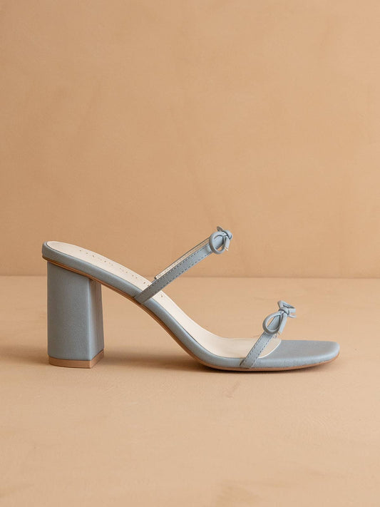 The Wendy- Classic Bow Heels - Graceful Blue/ DreamCloud Cushion