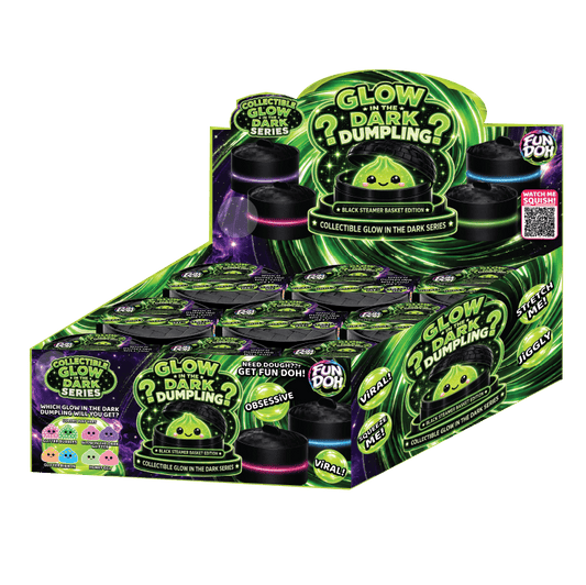 Fun Doh Glow In Dark Mystery Dumpling Squishy Black Basket - The Sensory