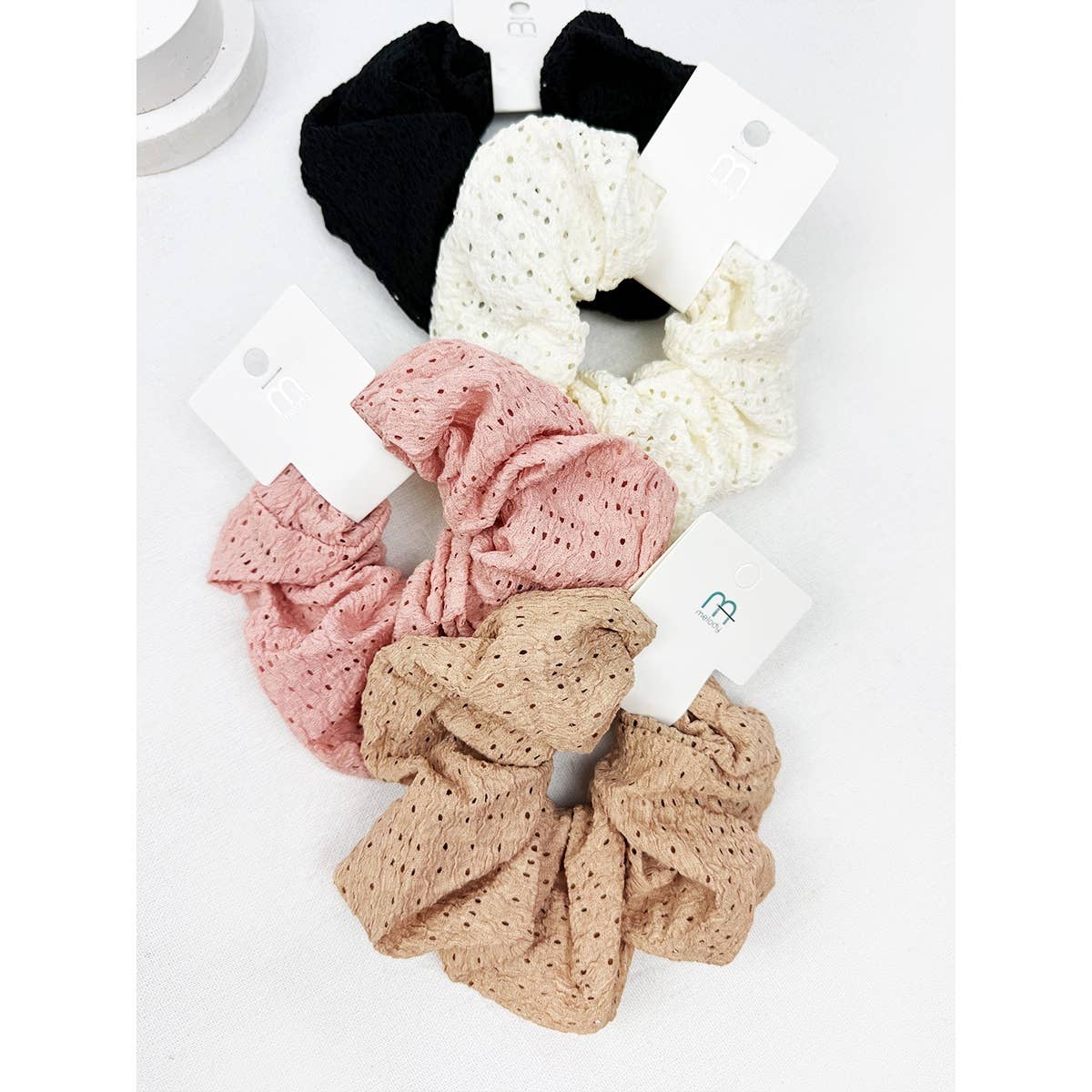Scrunchies Eyelet Lace Assorted Colors