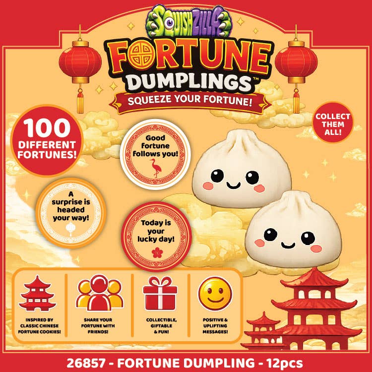 Fun Doh Mystery Fortune Cookie Squishy Dumpling - 12/Display - The Sensory