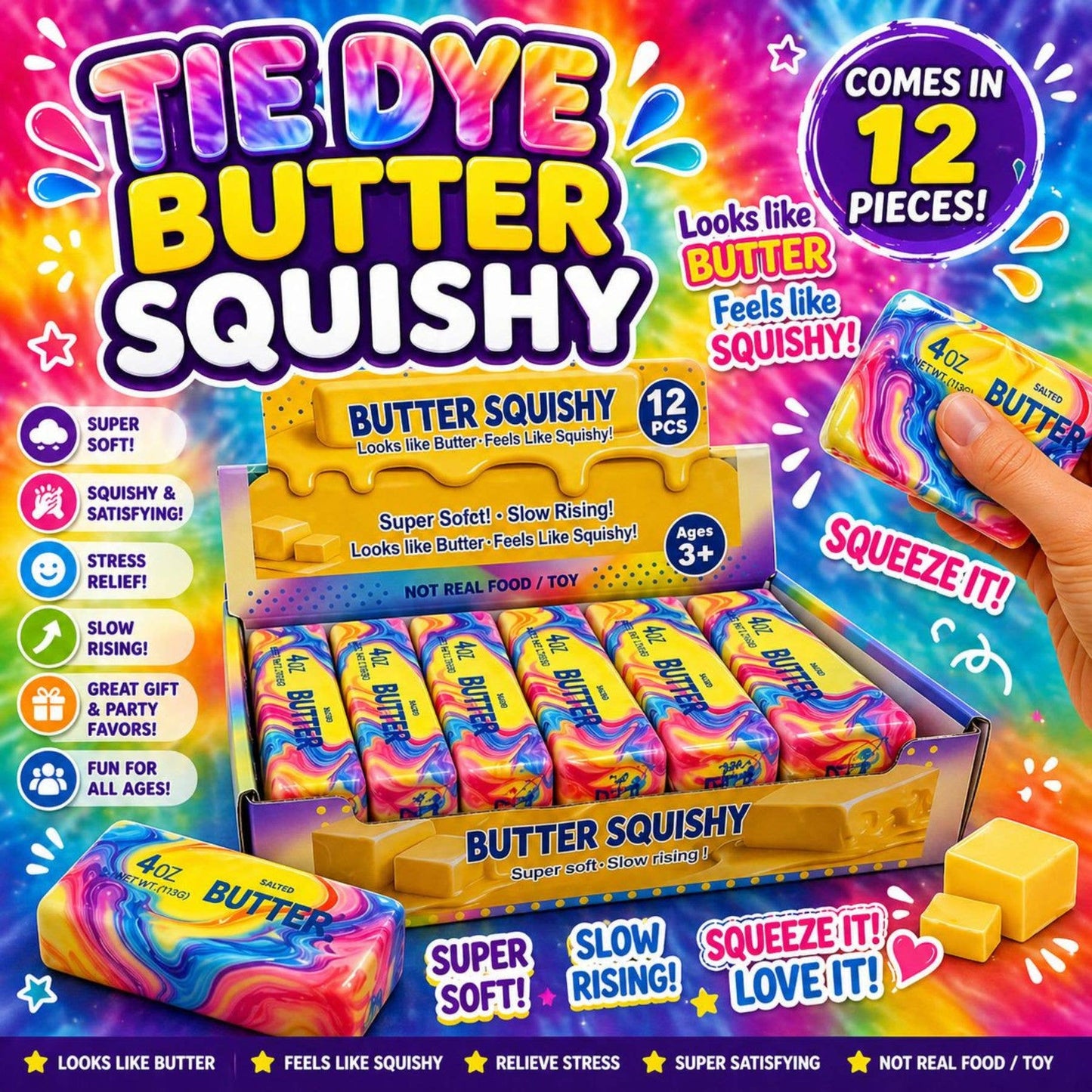 Tie Dye Butter Squishy | Super Soft