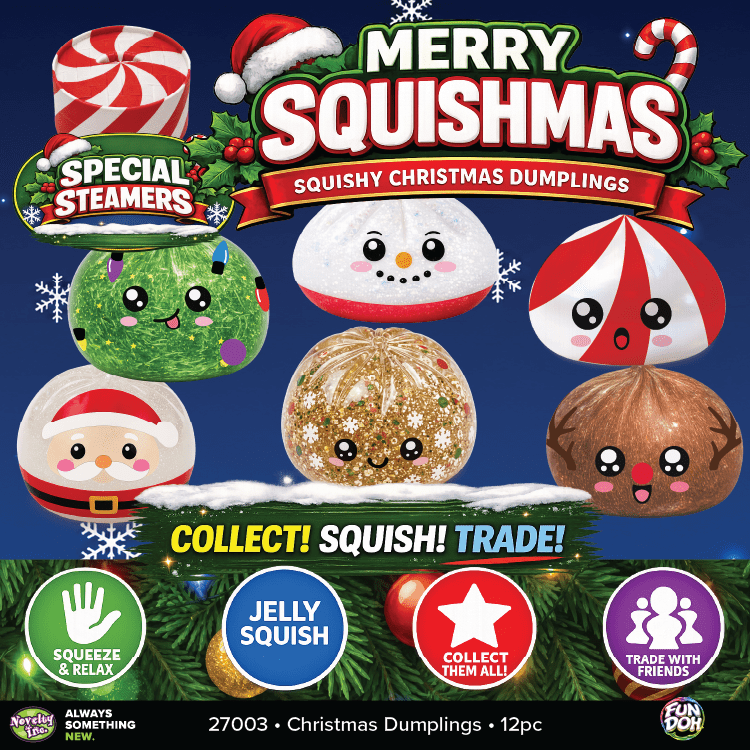 Fun Doh Squishmas Dumpling Holiday Festive Squishy - The Sensory