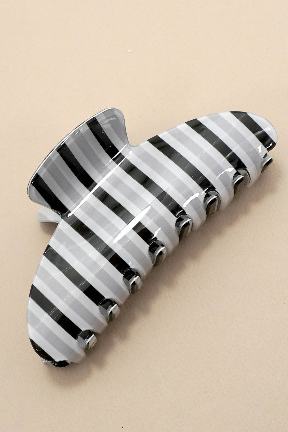 Hair Claw Clip Jumbo Stripe Plaid Oval Modest Gift For Her Accessory