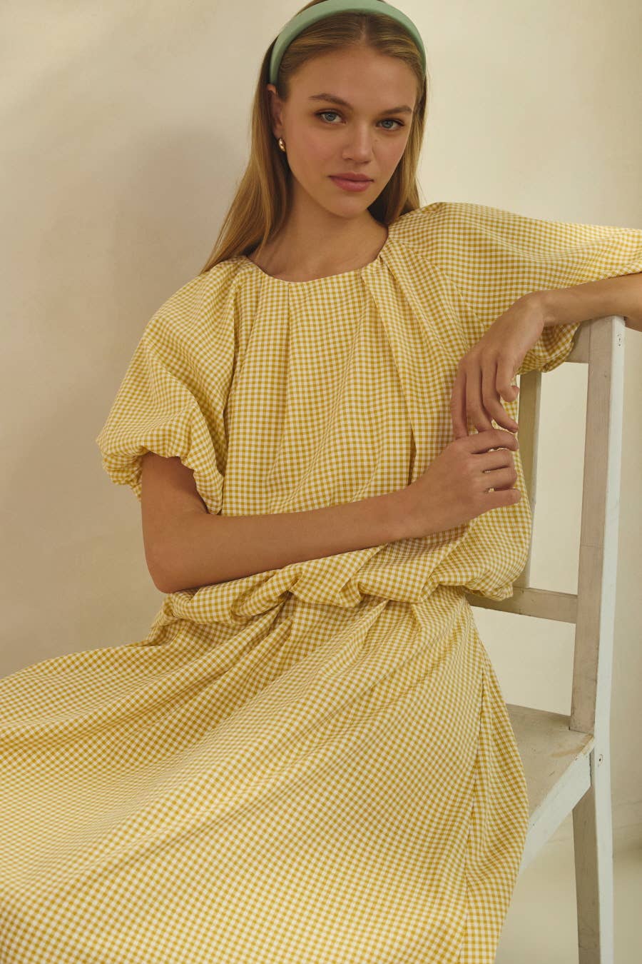 Gingham Bubble Top And Skirt Set- HOT SELLER- Modest Fashion