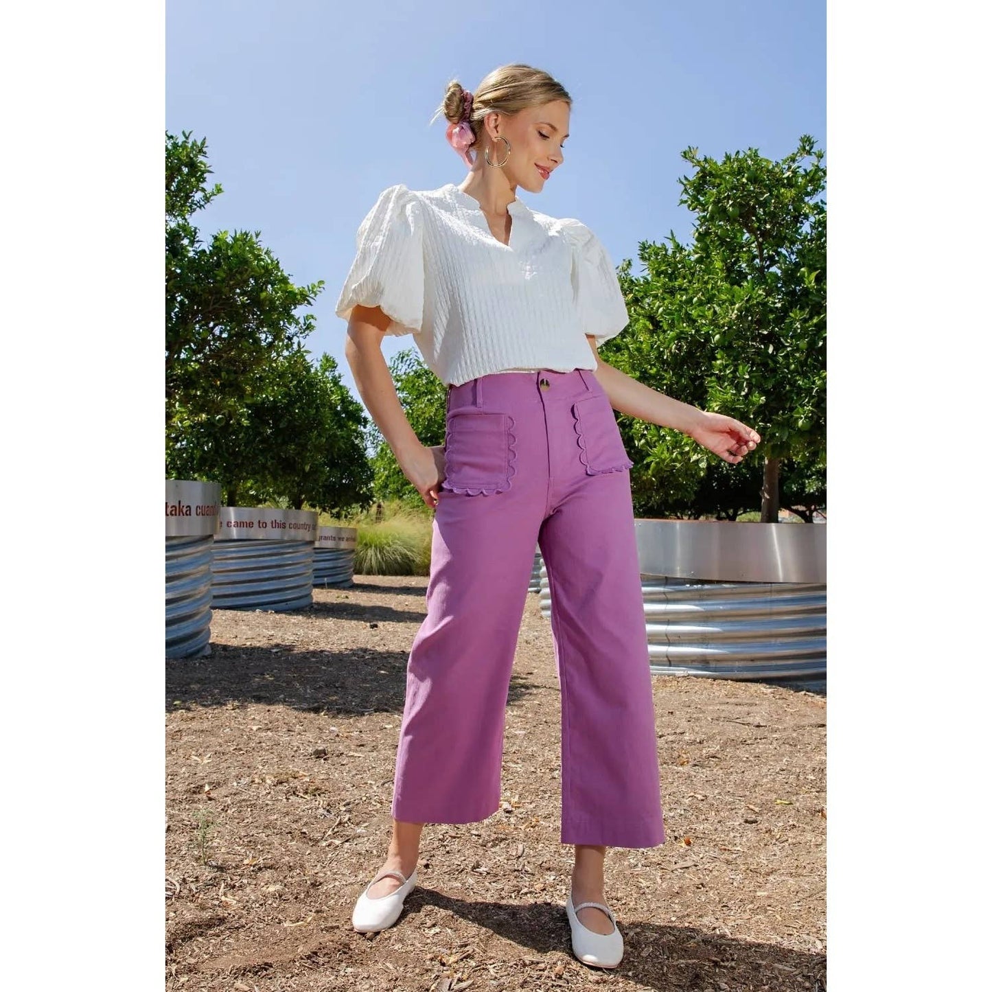 Pants Cropped Wide Leg Colette Style Cotton Blend Modest Fashion Faith Based