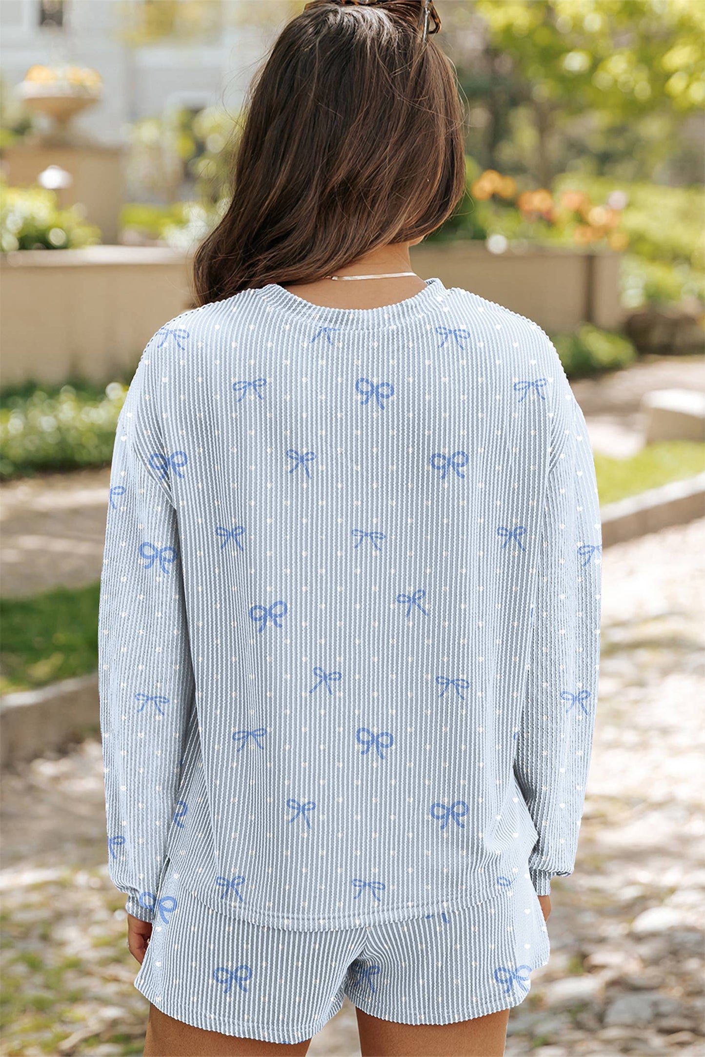 Two-Piece Bow Knot Shift Top And Shorts Set – Faith-Based Modest Fashion