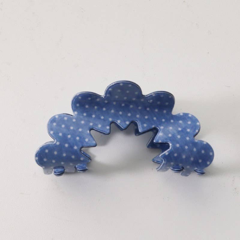 Hair Claw Clips - Vintage Porcelain Style Half Moon Design Faith-Based