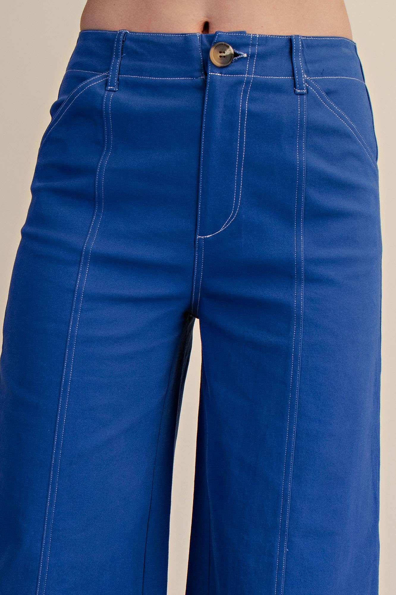 Pants High Rise Stitch Seamed Crop With Pockets Modest Fashion Faith Based