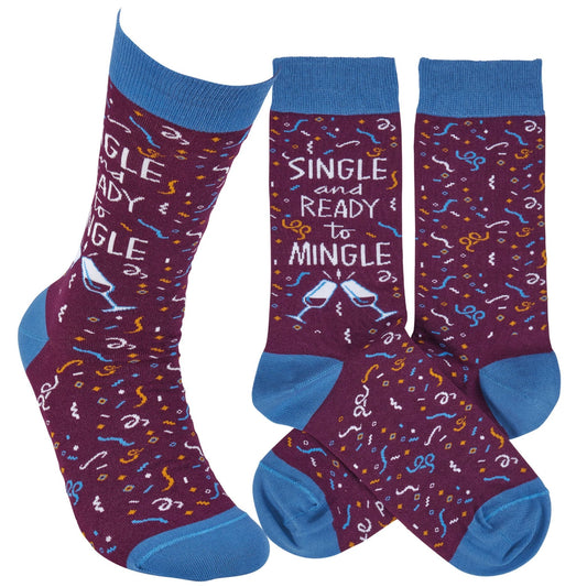 Socks Ready To Mingle Colorful Drink Design With Confetti Cheer Gift For Her - The Sensory