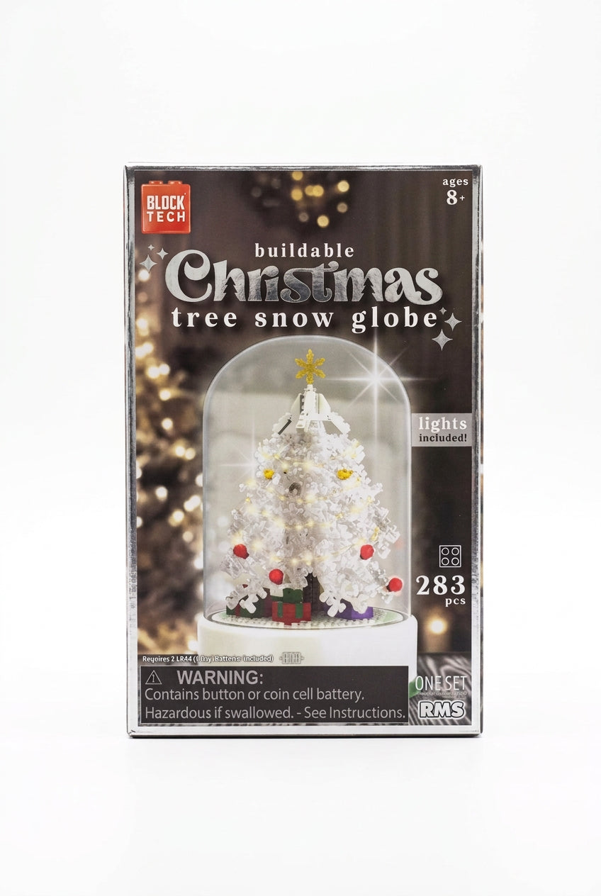 Block Tech Buildable Christmas Tree Snow Globe | RMS - The Sensory