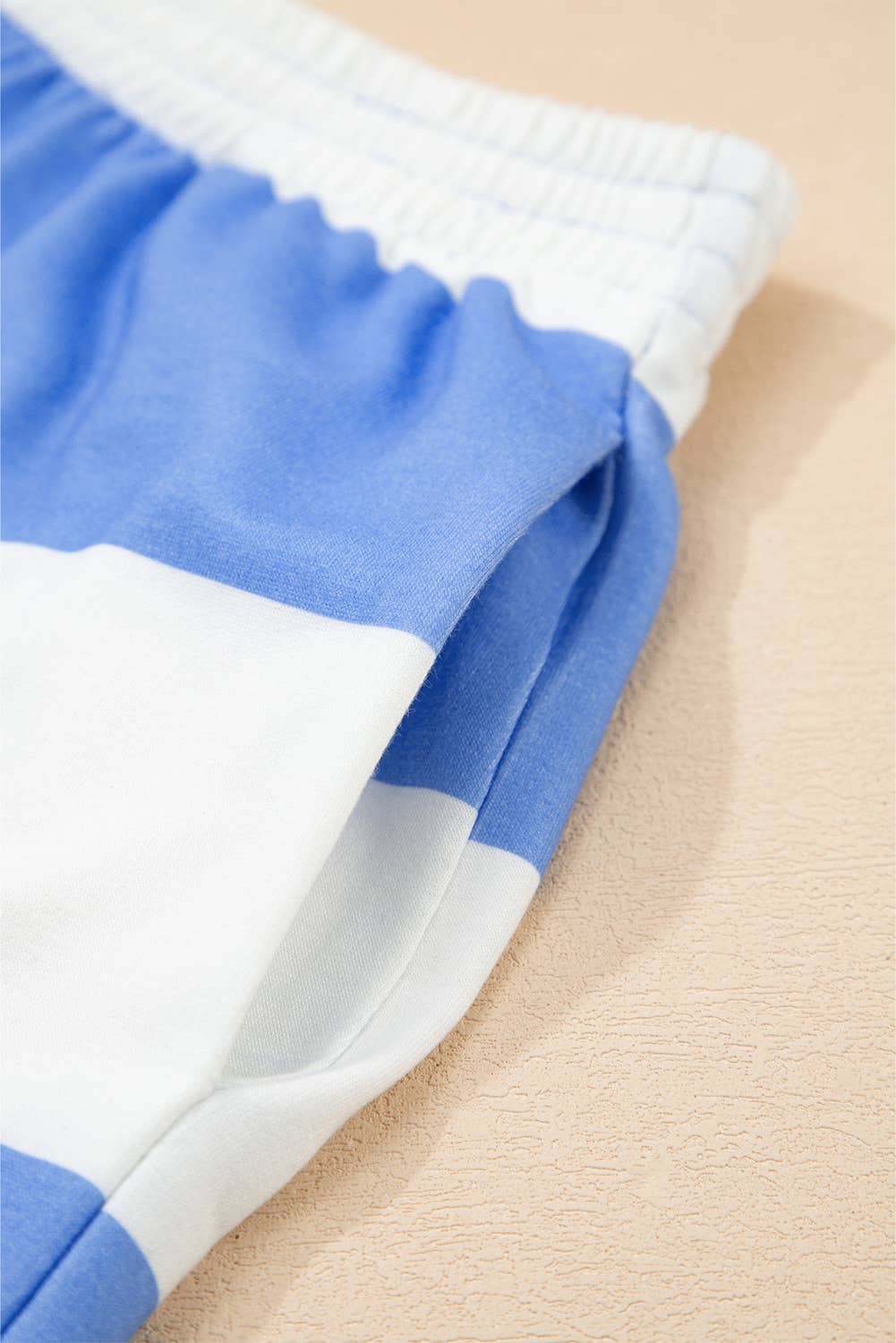Striped Half Zip Tee And Shorts Set - Trendy & Comfy