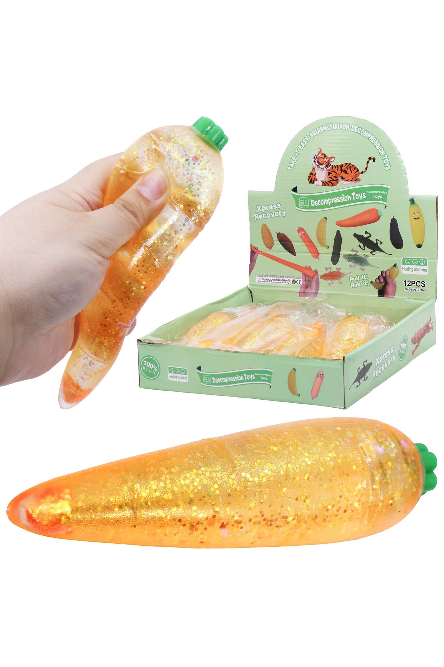 Carrot Glittery Maltose Squishy