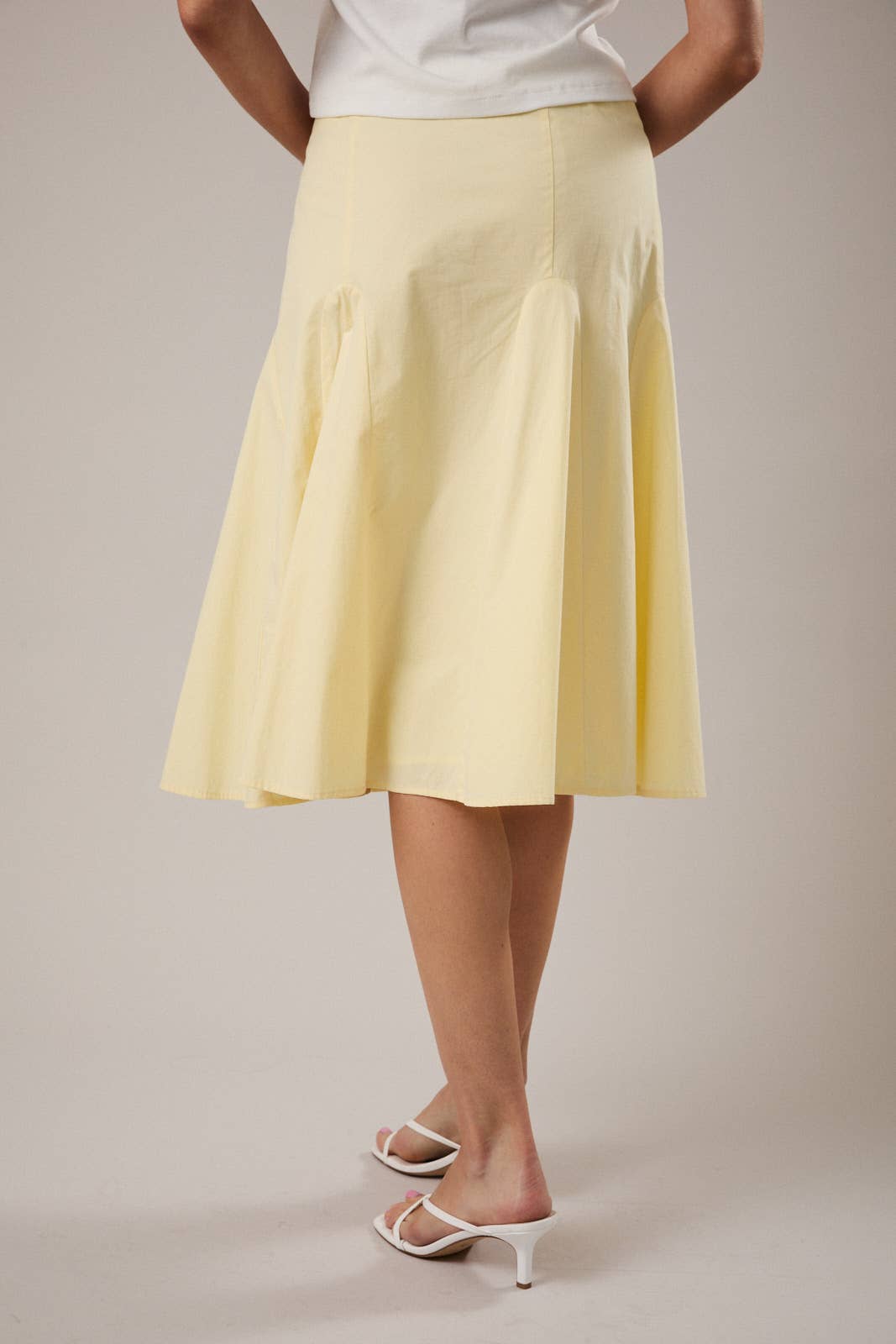 Poplin Midi Skirt With Waist Godets Modest Women’s Boutique Style