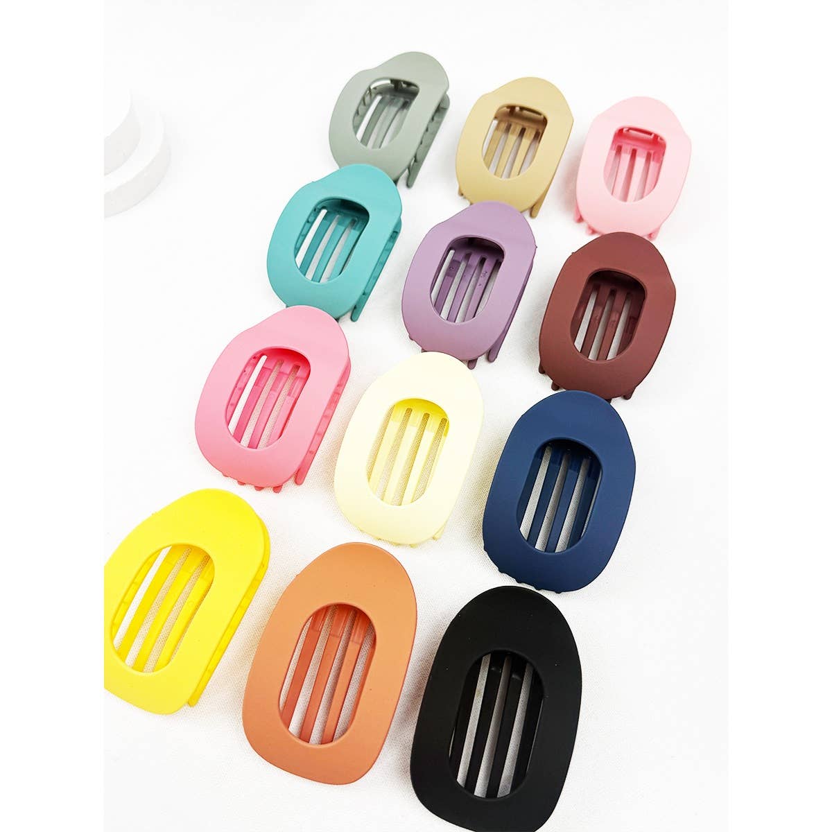 Hair Claw Oval Shape Flat Assorted Colors For Modest Fashion