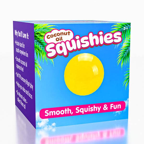 Coconut Oil Squishies® Solid Squish Fidget Stress Ball (1pc) Assorted Colors - The Sensory