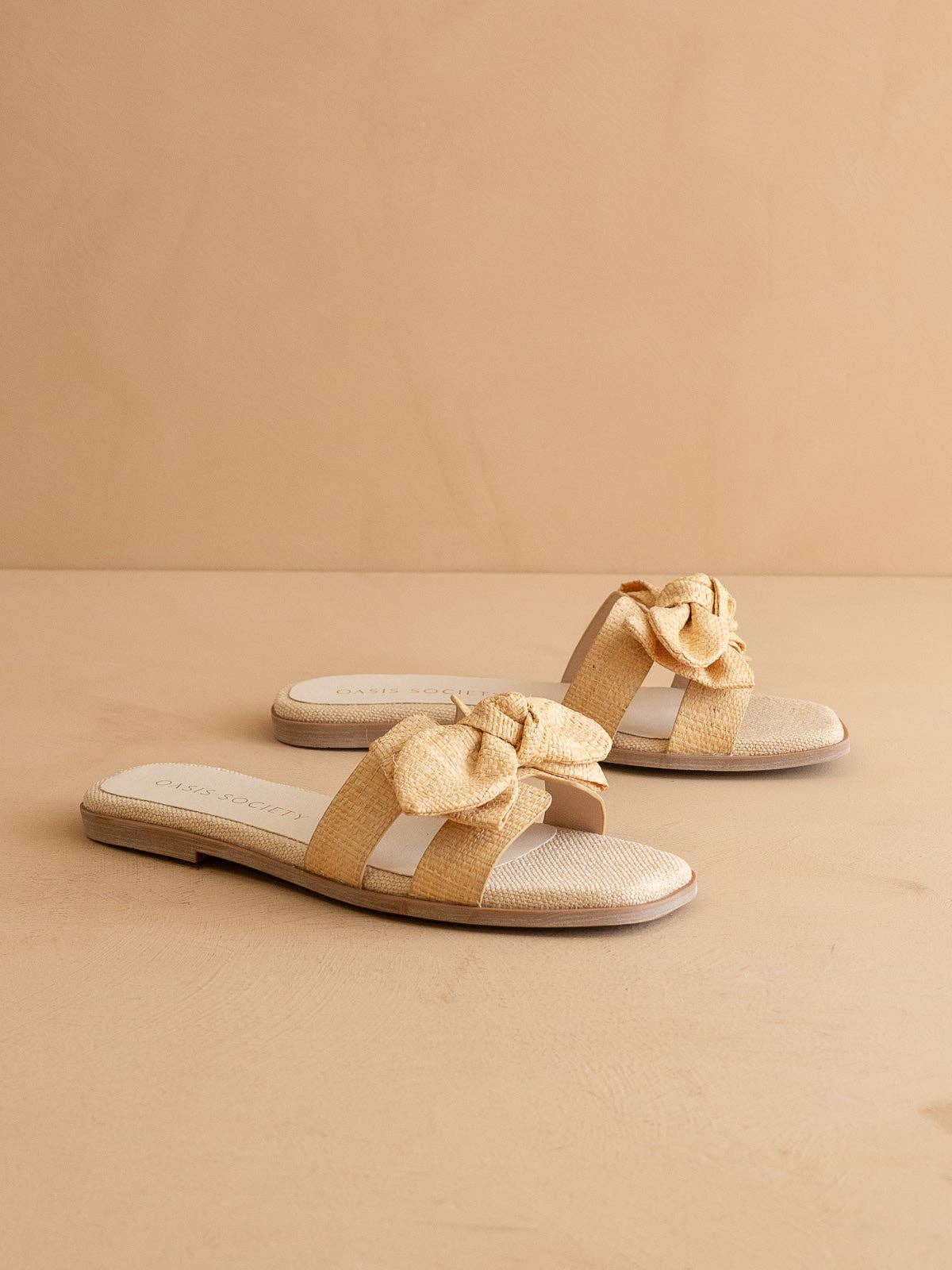 Slide Sandal The Sensory Ginny Raffia Bow With DreamCloud Sole Natural