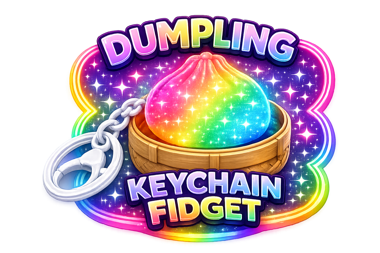 Dumpling Fidget Keychain | Lights Up With Satisfying Clicks