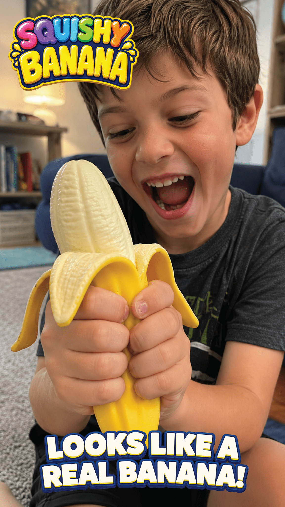 Fun Doh Squishy Banana Stress Relief Toy - 6/Display - The Sensory