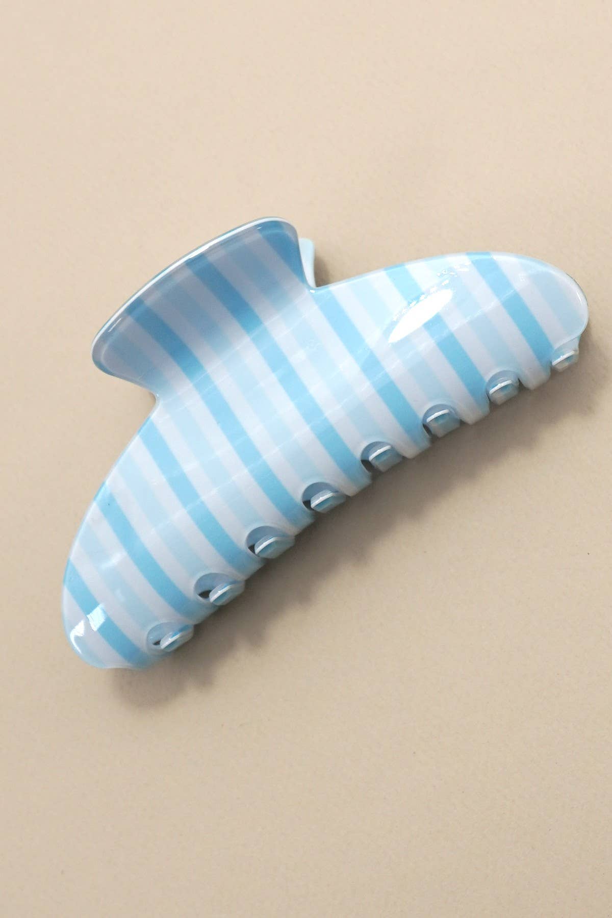 Hair Claw Clip Jumbo Stripe Plaid Oval Modest Gift For Her Accessory - The Sensory