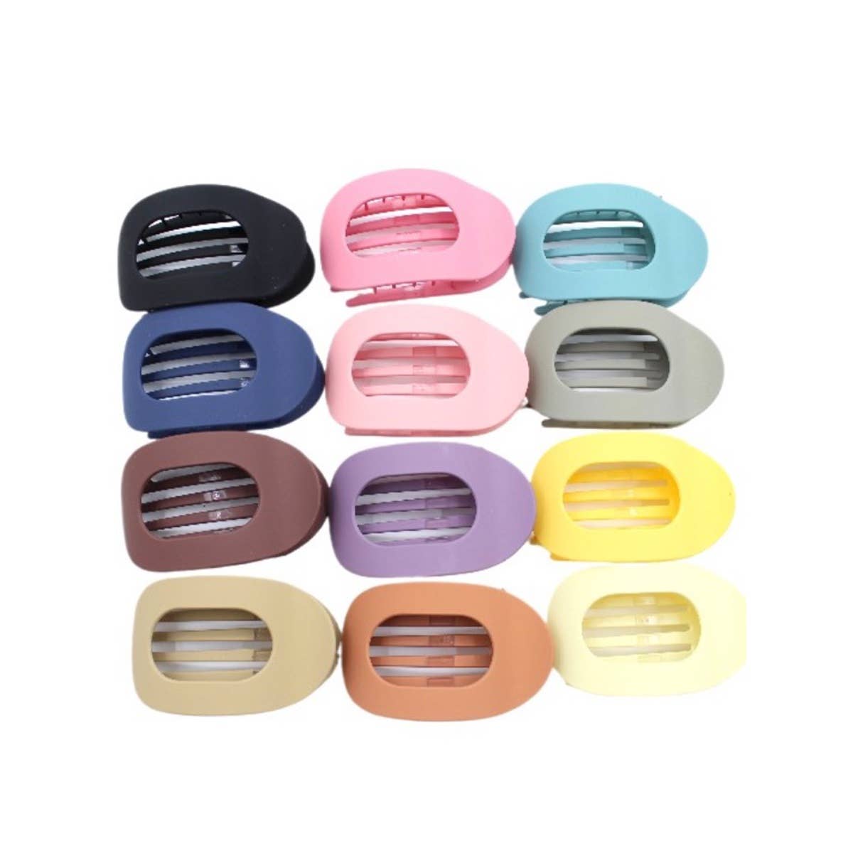Hair Claw Oval Shape Flat Assorted Colors For Modest Fashion
