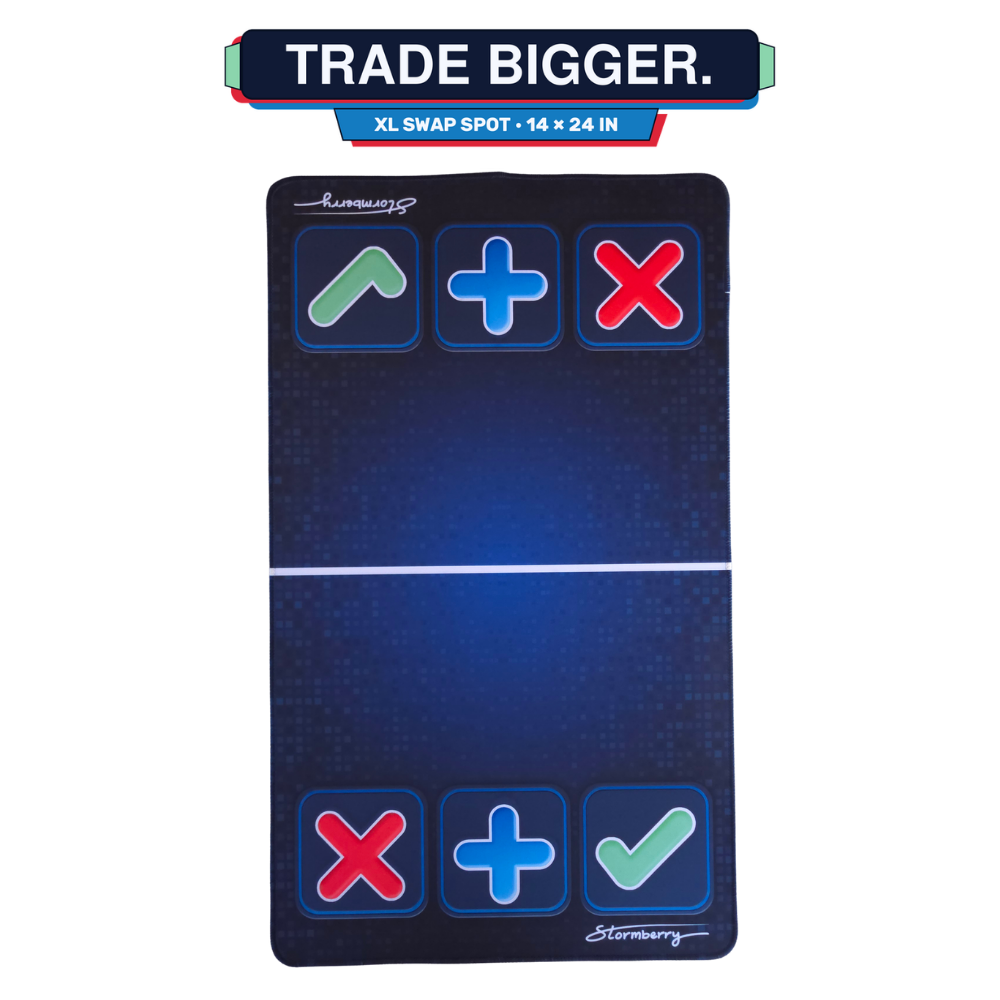 Squishy Trading Mat Swap Spots Extra Large 14x24 Blue Digital Pixel